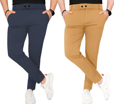 METRONAUT Regular Fit Men Grey, Khaki Trousers