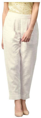 HouseOfCommon Comfort Fit Women White Trousers