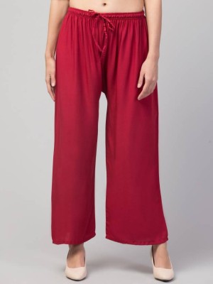 LYROO Flared Women Maroon Trousers