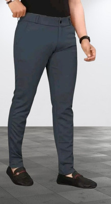 CIVIRASTTYLE Slim Fit Men Grey Trousers