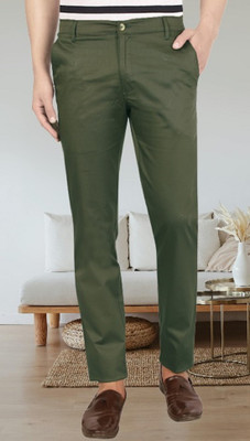 AD & AV Regular Fit Men Dark Green Trousers