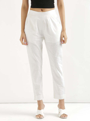 Kuku Overseas Apparels Regular Fit Women White Trousers