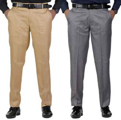 SAM & JACK Relaxed Men Beige, Grey Trousers