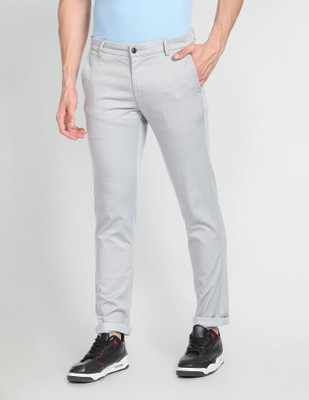 ARROW Slim Fit Men Grey Trousers