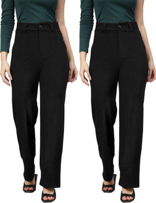 METRONAUT Regular Fit Women Black, Black Trousers
