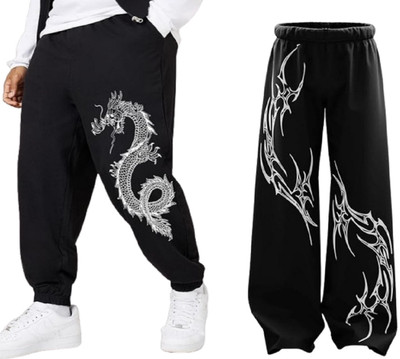 AR 9 Loose Fit Men Black Trousers