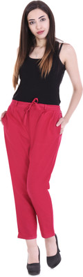 D-image Slim Fit Women Pink Trousers