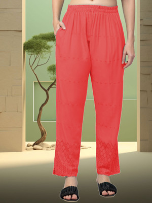 FamBee Relaxed Women Red Trousers