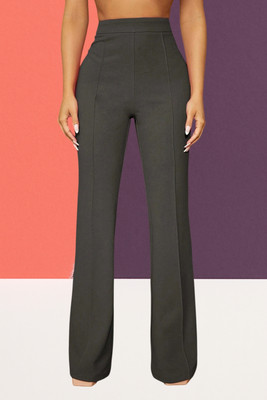 AKOTTY Regular Fit Women Grey Trousers