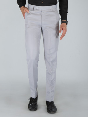 Labhanshi Creation Regular Fit Men Silver Trousers