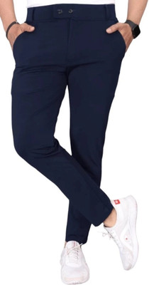 PTC CREATION Regular Fit Men Dark Blue Trousers