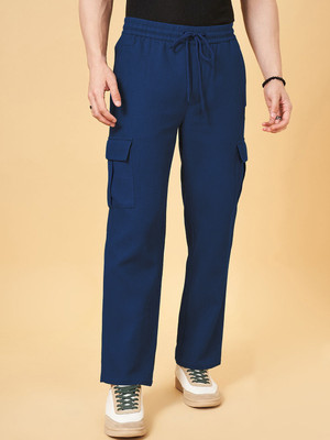 INDICLUB Loose Fit Men Blue Trousers