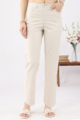 mustard Regular Fit Women Beige Trousers