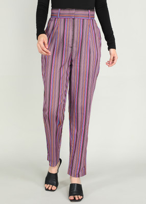 RAREISM Slim Fit Women Multicolor Trousers