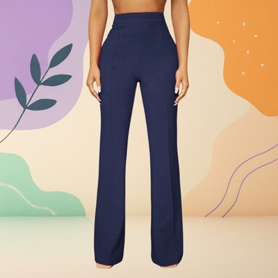 Anitafashion Loose Fit Women Dark Blue Trousers