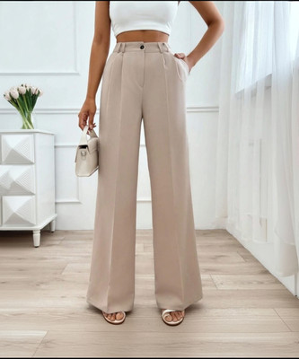 NEXT ONE Loose Fit Women Beige Trousers