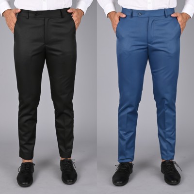 MANCREW Regular Fit Men Blue Trousers