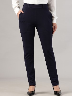 fithub Skinny Fit Women Blue Trousers