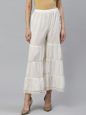 Yash Gallery Regular Fit Women White Trousers