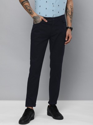 The Indian Garage Co. Slim Fit Men Dark Blue Trousers