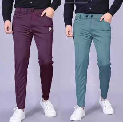 Achalnath Enterprises Regular Fit Men Blue, Purple Trousers