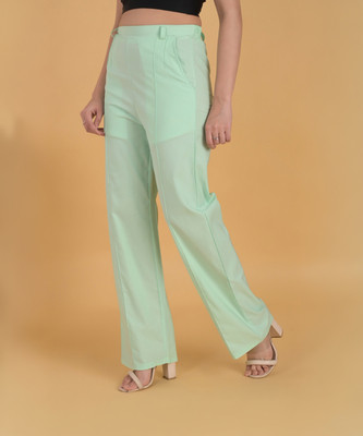 FUBAR Regular Fit Women Light Green Trousers