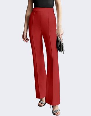 HouseOfCommon Regular Fit Women Red Trousers