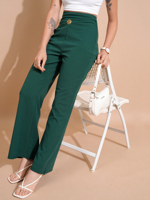Tokyo Talkies Regular Fit Women Green Trousers