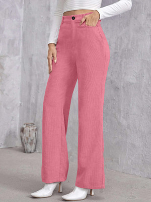 Rajovati Loose Fit Women Pink Trousers