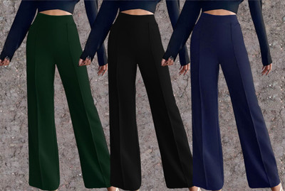Parona Regular Fit Women Green, Black, Blue Trousers