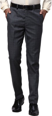 PARK AVENUE Slim Fit Men Grey Trousers