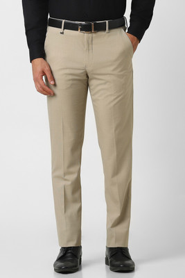 VAN HEUSEN Slim Fit Men Beige Trousers