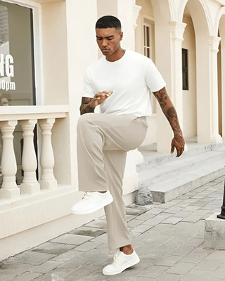Fedelta Relaxed Men Cream Trousers
