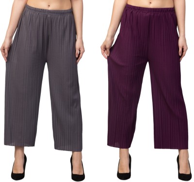 Rays A Regular Fit Women Grey, Purple Trousers