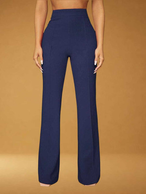 HouseOfCommon Regular Fit Women Dark Blue Trousers