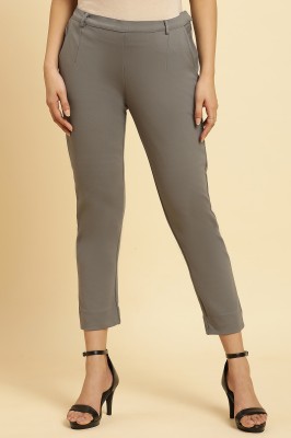 W Slim Fit Women Grey Trousers