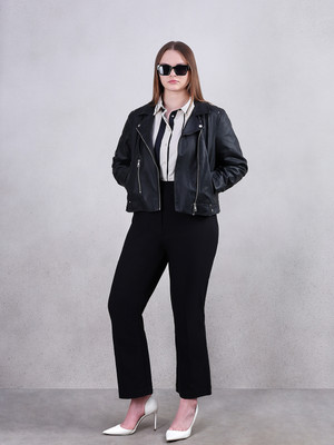 Vero Moda Curve Regular Fit Women Black Trousers