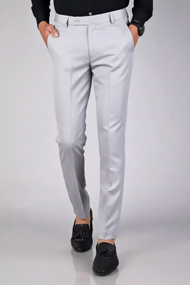 Shree VastraVeda Regular Fit Men Silver Trousers