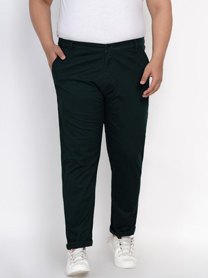 JOHN PRIDE Regular Fit Men Dark Green Trousers