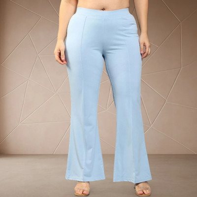 Anitafashion Loose Fit Women Light Blue Trousers
