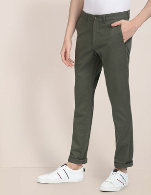 U.S. POLO ASSN. Regular Fit Men Green Trousers