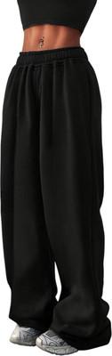 TRUFFLEGUM Loose Fit Women Black Trousers