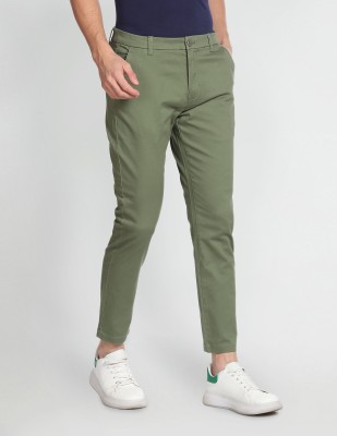 FLYING MACHINE Slim Fit Men Green Trousers