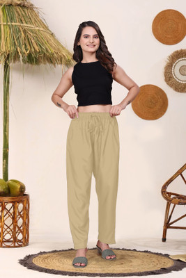 APPUFASHION Comfort Fit Women Beige Trousers