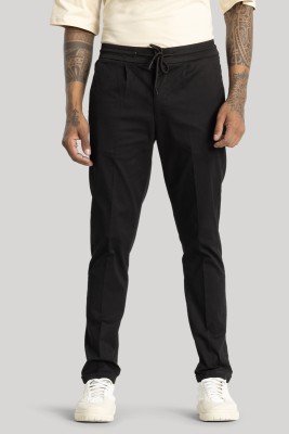 Snitch Slim Fit Men Black Trousers