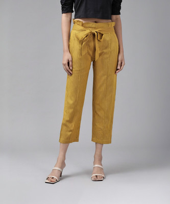 Yash Gallery Regular Fit Women Yellow Trousers