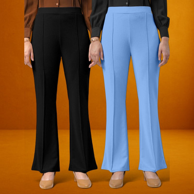 nitafashion Comfort Fit, Regular Fit Women Black, Light Blue Trousers