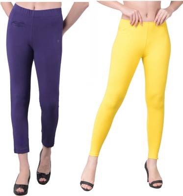 Comfort Lady Relaxed Women Purple, Yellow Trousers