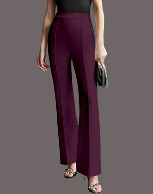 HouseOfCommon Regular Fit Women Purple Trousers