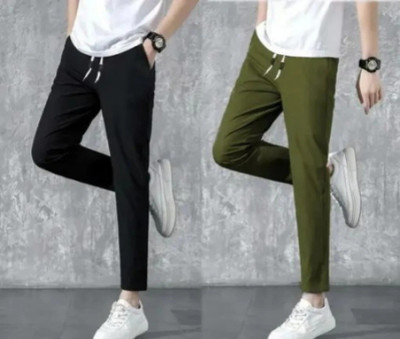 RDX Solid Men Black, Green Track Pants